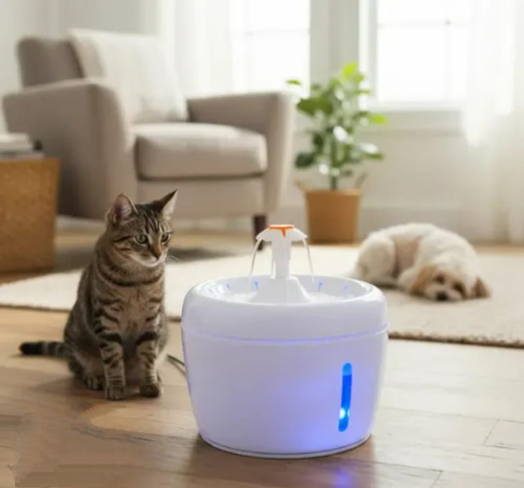 ⭐Bebedero de Agua Eléctrica para Mascotas con luz led– Más Hidratación, Menos Problemas Urinarios